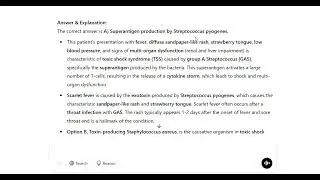 Toxic Shock Syndrome and Scarlet Fever USMLE style