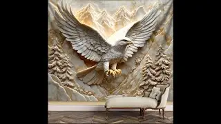 Գոբելեն շքեղ պատի նկար արծիվ 3D դաջված / Tapestry luxury wall painting eagle 3D embossed