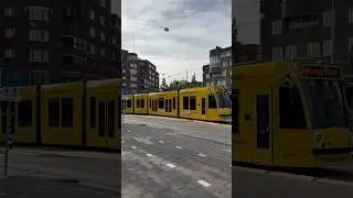 Vueling Airlines Tram GVB in Amsterdam Line 12 #tram #lighttrail #gvb #vueling #amsterdam #airlines
