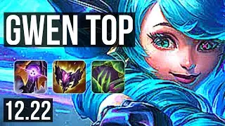 GWEN vs PYKE (TOP) | 300+ games, Dominating | KR Grandmaster | 12.22