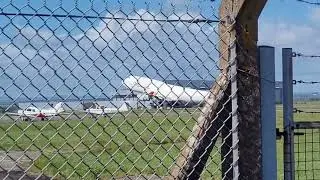 One air Boeing 747-400 takeoff at Cardiff