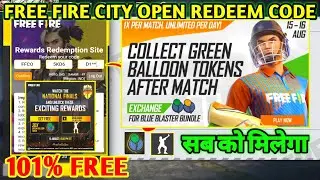 FREE FIRE CITY OPEN REDEEM CODE || 15 AUGUST FFCO REDEEM CODE || FREE FIRE TODAY REDEEM CODE