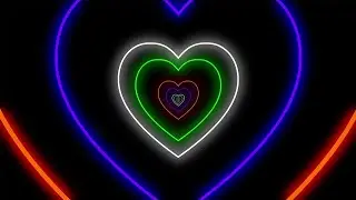 Neon Heart Pastel Blue Background ǁ Heart video background effects ǁ animated background video