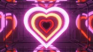 Neon Heart Tunnel Loop 4K 💖 Pink Purple TikTok Trend | Led lights 10 hours