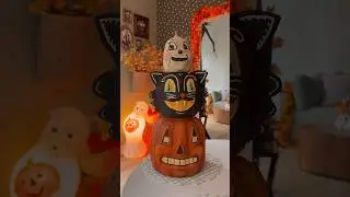 DIY dollar tree stackable vintage pumpkin decor 🎃🐈&zwj;⬛✨ #halloween #halloweendecor #vintage