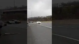 Car loses grip in slight rain leaving cars and coffee event! #car #event #carsandcoffee #youtube