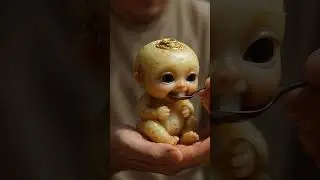 Adorable Parsnip Baby Eats Its First Bite 🥕 | Hyper-Realistic AI Food Animation  #foodbaby #funny