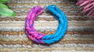 Pink & Sky Blue Colour Loom Ring Making Tutorial || Diy Loom band #loombands #earring #diy#bracelet