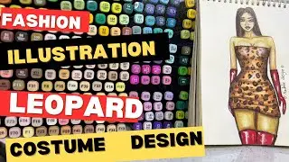 Designing a dress with leopard print fabric/tutorial￼Patterned fabrics/leopard dress design/fashion