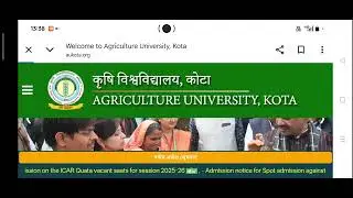ICAR Spot Qouata Admission Vacant Seats Agriculture University Kota 2025.AU KOTA ICAR Spot Admission