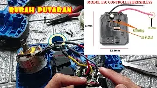 cara pasang modul esc di bor impact wrench | cara membalik putaran dinamo brushless