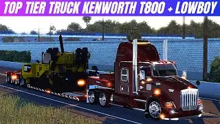 American Truck Simulator | CUSTOM KENWORTH T800 + LOWBOY  [ATS 1.40]