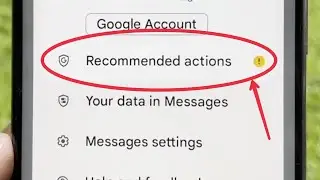 Recommended actions in Google Account