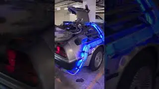 🚗👀😮 DeLorean Time Machine spotted in underground garage. 😉 #deloreantimemachine #bttf