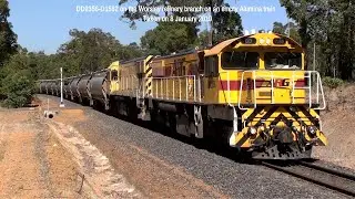 DD2356-D1562 working an empty Alumina train up the Worsley branch to the refinery.