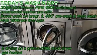 2009-2012 Primus FS16 commercial washer normal wash & primus 13KG stack dryer
