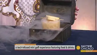 A tech-infused mini golf experience featuring food & drinks
