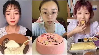 ASMR  爆浆蛋糕，半熟芝士 |  Popcorn cake, half-cooked cheese | ポップコーンケーキ、半熟チーズ | 팝콘 케이크, 반숙 치즈| EATING SOUND