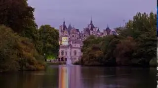 Time-lapse of sunset at St. James's Park Lake in London.