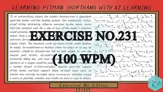 Exercise No.231 @ 100 WPM - Pitman Shorthand Dictation - KZ Learning