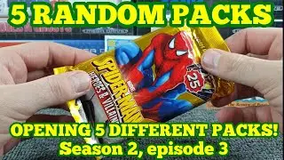 5 Random packs Season 2 Episode #03 Random trading cards / stickers pack openings!