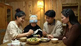 Tieu Nu And Truong: A Cozy Dinner for Four - Tieu Nu, Truong, Duy, and Truong&rsquo;s Mother