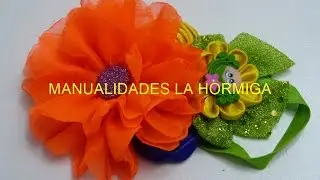 Flor Elegante en tela  Shifon  Organza,Organza fabric flowers