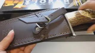 Joker Verraco Le&oacute;n Hand Carved Hunting Knife CT42