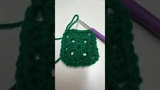 Бабушкины квадраты крючком, 1 цвет
