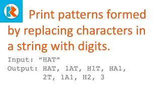 Print patterns formed by replacing characters of a string with digits
