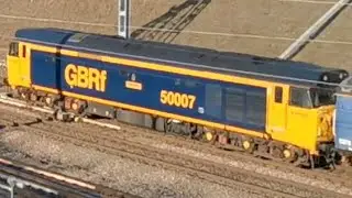 GBRF Class 50s 50007 'Hercules' & 50049 'Defiance' Drag SWR Juniper 458505 & Barriers @ MKC 14/2/23