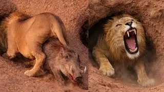 Lion vs Warthog &ndash; Epic Predator vs Prey Battle | King of the Jungle Faces the Fearless Warthog!