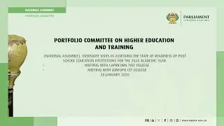 Portfolio Committee on Higher Education and Training, 28 January 2026