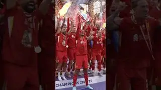 Liverpool lift the Premier League trophy