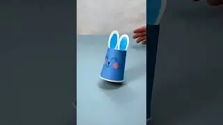 🐰 Running paper cup bunny 🐇☕️🏃&zwj;♂️ #diy #origami #papercraft