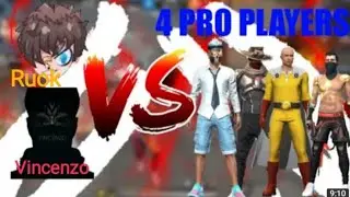 Vincenzo & Ruok Vs 4 Pro Players Free Fire !! #Vincenzo #Ruok
