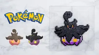 Making Shiny Pumpkaboo (Bakeccha) from Pokemon (Hama/Perler/Artkal Beads)