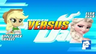 Gameplay MUGEN Applejack and Sunset Shimmer VS Elsa and Anna (Arcade)