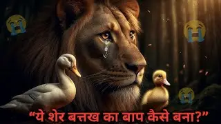 शेर बना बत्तख के बच्चे का बाप 😭 | Lion Saved Duck Baby | Emotional Jungle Story #emotional #lion 