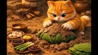 Cat Uses Clay Oven to Roast Chicken 😼🔥 #Shorts