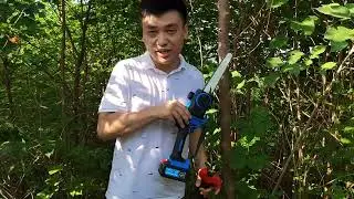 4 inch Mini Wireless Electric Chainsaw Power Chainsaw for Bamboo Wood Tree Cutting
