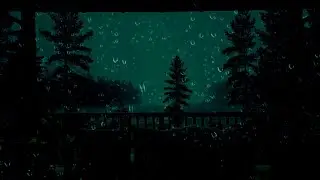 Gentle Rain Sounds at a Forest Cabin 🌧 | Cozy Dark Night Ambience for Deep Sleep