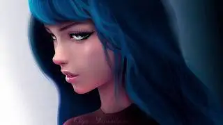 How to draw a girl's hair in photoshop | Speed Paint