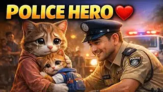 &ldquo;School Se Laut Rahi Cat Mom  | Road Accident  | Police Hero Saves Cat Family ❤️