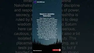 Saturn in Jyeshtha Nakshatra: Power, Karma & Transformation #Shorts
