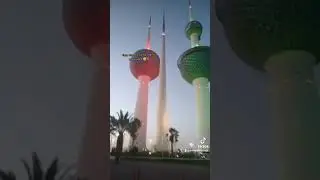 Kuwait tower at night 💜