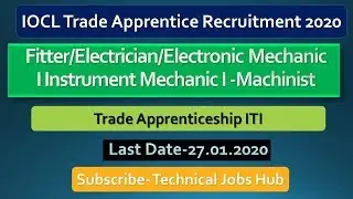 IOCL TRADE APPRENTICE I  Fitter/Electrician/Electronic Mechanic I Instrument Mechanic I -Machinist