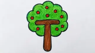T for Tree Drawing | Alphabet T Drawing for Kids | Easy & Cute Drawing
