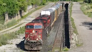 Michigan Central Railway Tunnel - Canadian Pacific Engine 8570 Hauling Freight Into Detroit