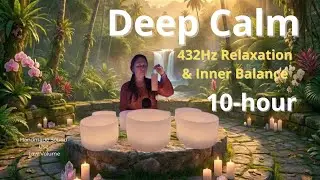 10 Hours of Deep Calm | 432Hz Crystal Singing Bowls for Relaxation & Inner Balance